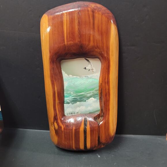 Richard Weers Seagull Beach Coastal Decor Cypress/Cedar Frame Oil Painting